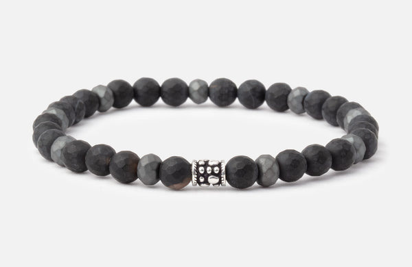 Matte Black Onyx & Hematite Bracelet