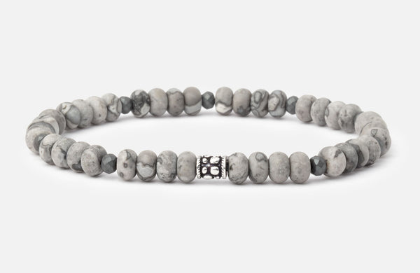 Matte Picasso Jasper & Hematite Bracelet